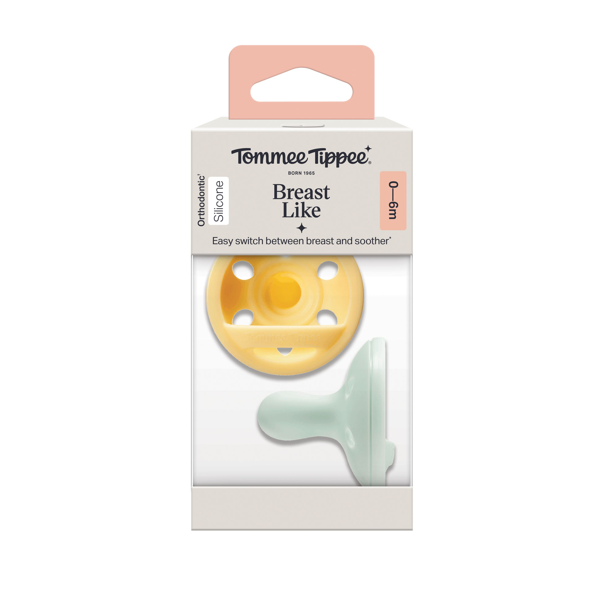 Tommee Tippee Silikonový Dudlík Breast-like 0-6m, 2 ks